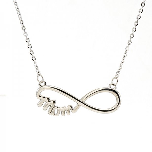 Stainless Steel Mother Necklace 8 Words Retro Fashion