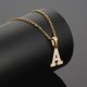 Shell Stainless Steel Letter Pendant Necklace