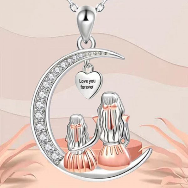 Elegant Pendant Crescent Necklace Simple