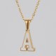 Shell Stainless Steel Letter Pendant Necklace