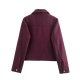 Women's Lapel Woolen Pocket Zipper Coat